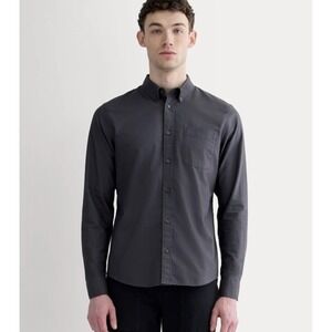 Everlane The Slim Fit Oxford Shirt Charcoal Grey Organic Cotton Mens XS